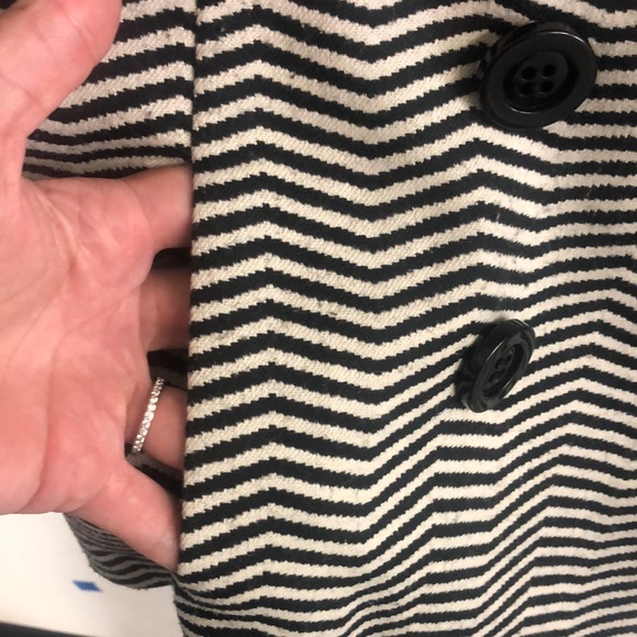 Ben Sherman Black White Striped Pea Coat Size M - Picture 9 of 16